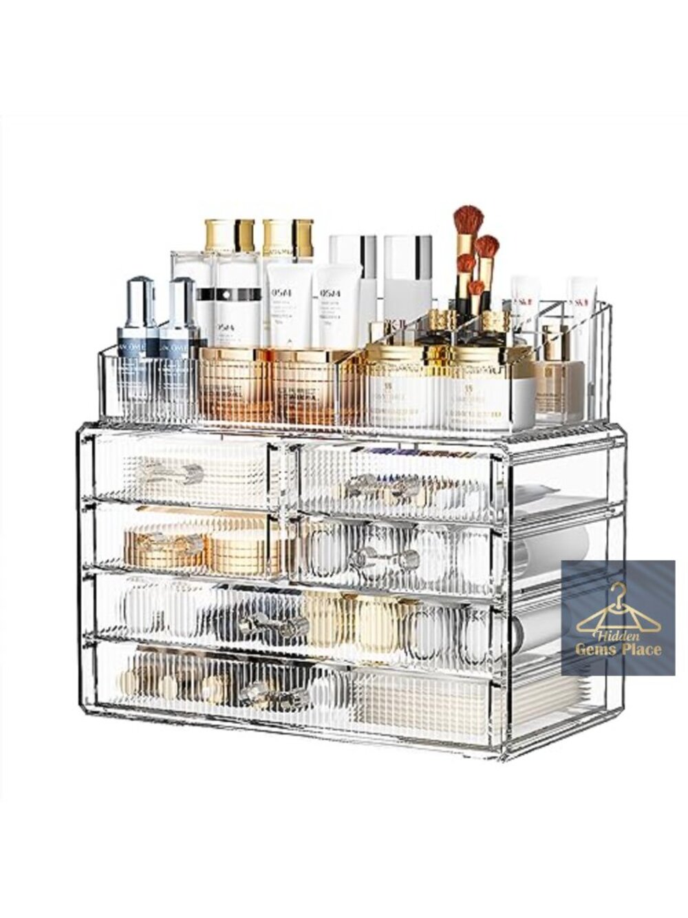 Stackable Acrylic Makeup Organizer 6 Drawers Cosmetic Storage Vanity Bathroom
